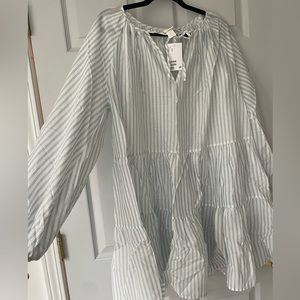 Pinstripe flowy dress/ coverup